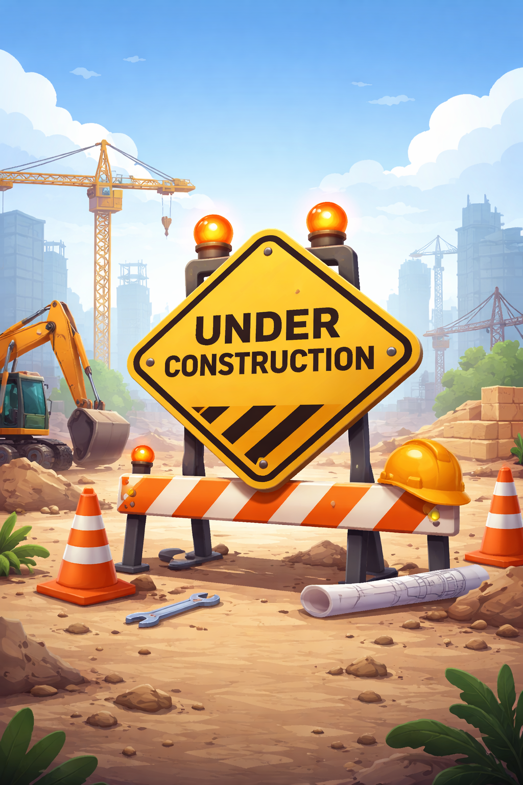 Construction site with crane